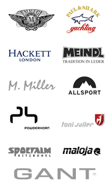Gant, Paul&Shark, Meindl Fashion, Allsport, Toni Seiler, Maloja, Powderhorn, Hackett, Emmegi, Miller,Sportalm